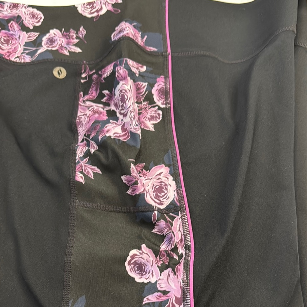 Skechers Black and Purple Floral Leggings